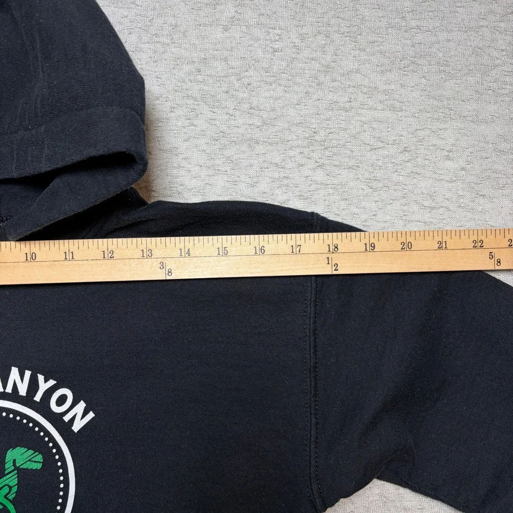 Gildan Youth Hoodie Large Black Rice Canyon Raptors Dinosaur Graphic Pullover‎